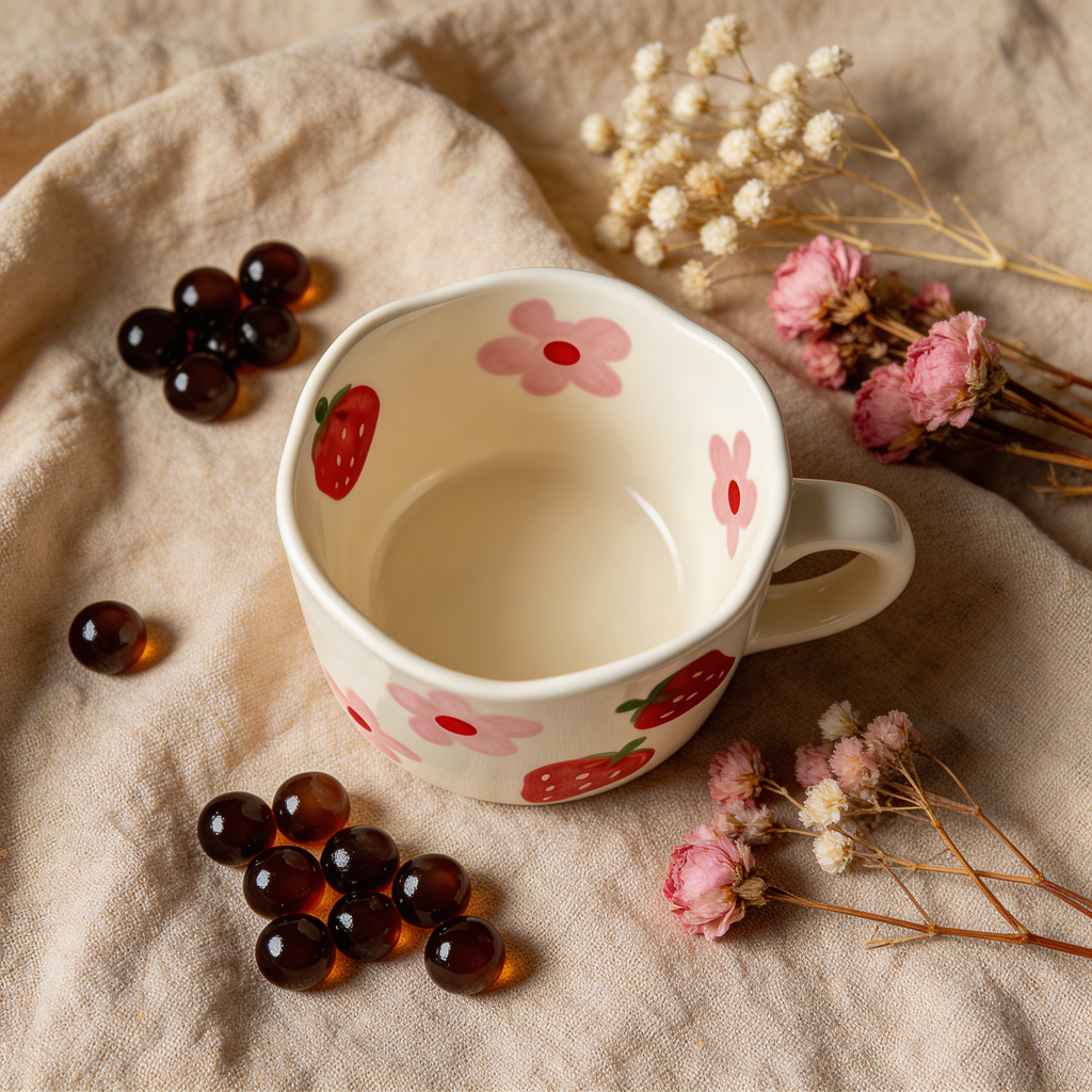 Strawberry and Flower Mug