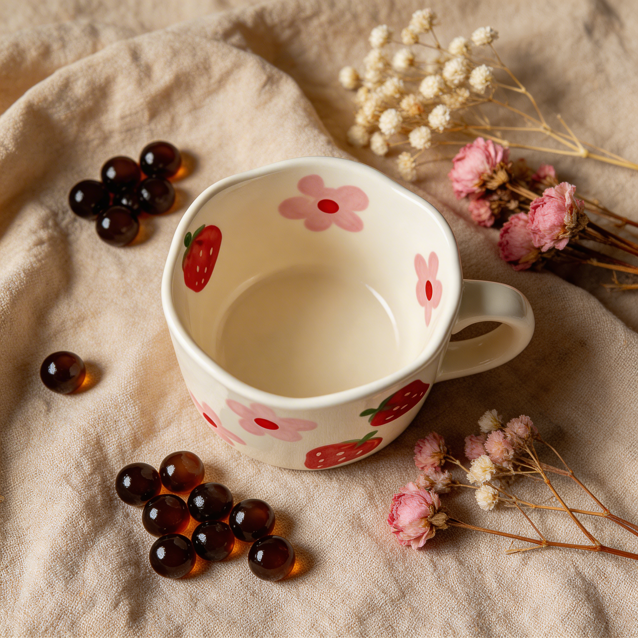 Strawberry and Flower Mug