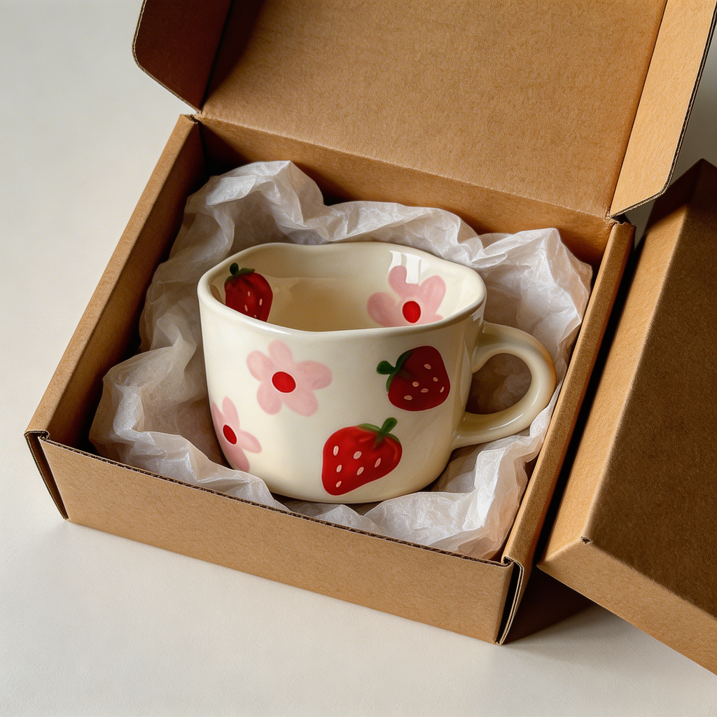 Strawberry and Flower Mug