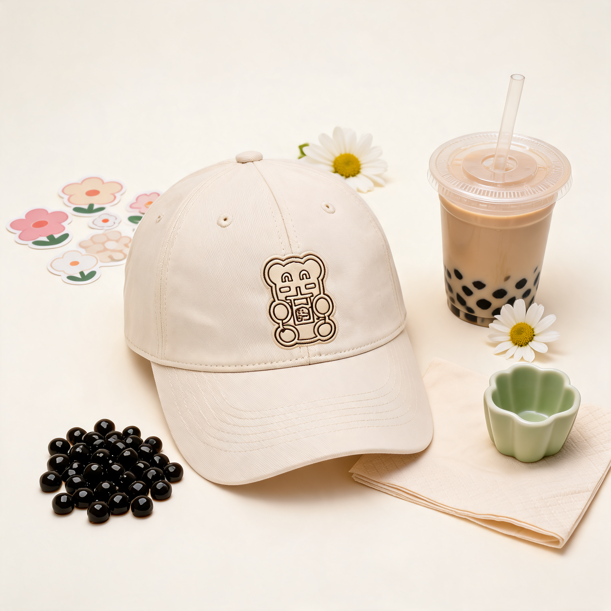 BOBABLE Beige Bear Hat